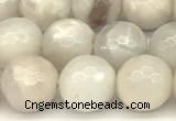 CAA5766 15 inches 8mm faceted round white crazy lace agate beads