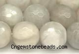 CAA5767 15 inches 10mm faceted round white crazy lace agate beads