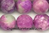 CAA5772 15 inches 10mm faceted round colorfull crazy lace agate beads