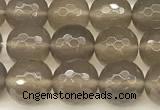 CAA5786 15 inches 8mm faceted round grey agate beads