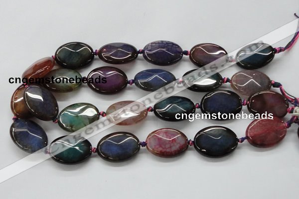 CAA579 15.5 inches 20*30mm faceted oval dragon veins agate beads