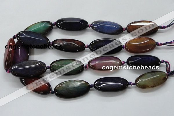 CAA580 15.5 inches 20*40mm faceted oval dragon veins agate beads