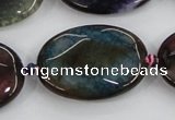 CAA581 15.5 inches 25*35mm faceted oval dragon veins agate beads