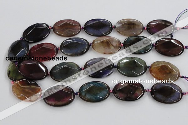 CAA581 15.5 inches 25*35mm faceted oval dragon veins agate beads