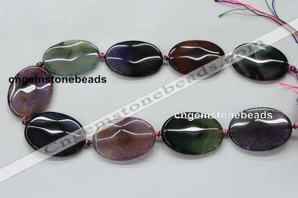 CAA582 15.5 inches 30*40mm faceted oval dragon veins agate beads