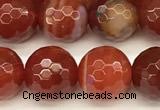 CAA5837 15 inches 10mm faceted round banded agate beads