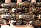 CAA5862 14*38mm - 16*43mm rice tibetan agate dzi beads