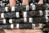 CAA5874 12*35mm - 14*40mm tube tibetan agate dzi beads