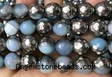 CAA5878 15 inches 6mm,8mm,10mm & 12mm faceted round electroplated banded agate beads