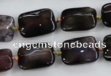 CAA589 15.5 inches 13*18mm faceted rectangle dragon veins agate beads