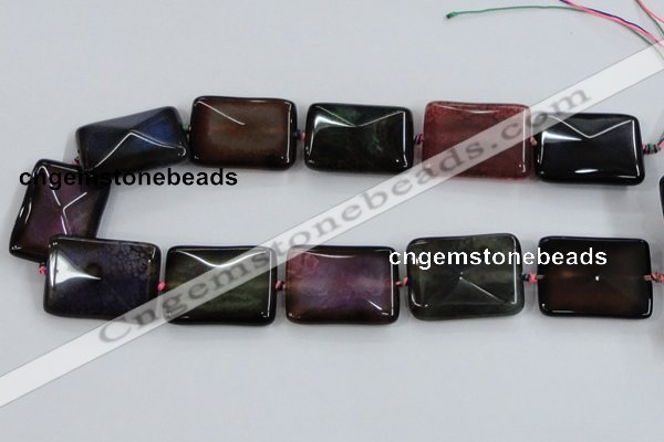 CAA591 15.5 inches 25*35mm faceted rectangle dragon veins agate beads