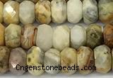 CAA5917 15 inches 6*8mm faceted rondelle crazy lace agate beads