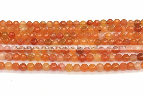 CAA5924 15 inches 6mm round red botswana agate beads