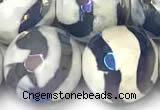 CAA5935 8mm, 10mm & 12mm faceted round AB-color tibetan agate beads