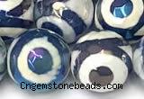 CAA5936 8mm, 10mm & 12mm faceted round AB-color tibetan agate beads