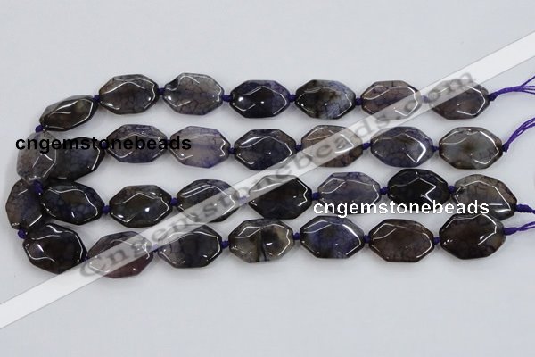 CAA595 15.5 inches 18*25mm faceted octagonal dragon veins agate beads