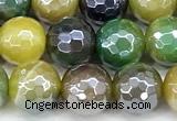 CAA5953 15 inches 8mm faceted round AB-color line agate beads