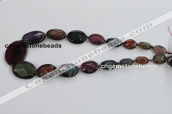 CAA598 16*20mm – 30*40mm faceted oval dragon veins agate beads