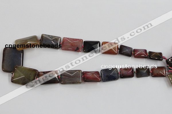 CAA599 16*20mm – 30*40mm faceted rectangle dragon veins agate beads