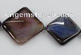 CAA600 20*20mm – 40*40mm faceted diamond dragon veins agate beads