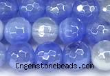 CAA6005 15 inches 6mm faceted round AB-color line agate beads