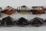 CAA603 15.5 inches 13*13*15mm pyramid dragon veins agate beads