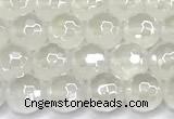 CAA6030 15 inches 6mm faceted round AB-color white agate beads