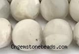 CAA6079 15 inches 12mm round matte white crazy lace agate beads
