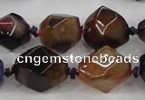 CAA608 15.5 inches 15*20mm faceted nuggets dragon veins agate beads