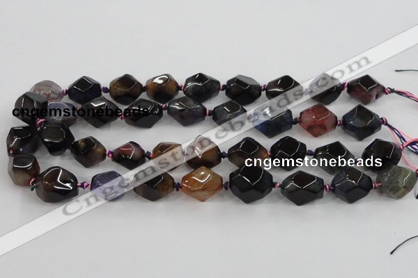 CAA608 15.5 inches 15*20mm faceted nuggets dragon veins agate beads