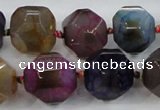 CAA609 15.5 inches 15*15mm faceted nuggets dragon veins agate beads