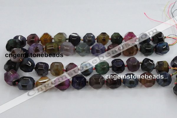 CAA609 15.5 inches 15*15mm faceted nuggets dragon veins agate beads