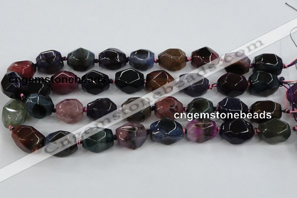 CAA610 15.5 inches 16*20mm faceted nuggets dragon veins agate beads