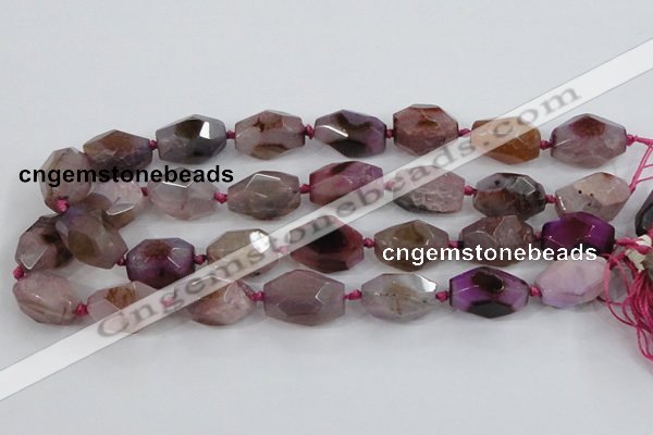 CAA611 15.5 inches 18*25mm faceted nuggets dragon veins agate beads