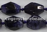 CAA612 15.5 inches 18*25mm faceted nuggets dragon veins agate beads