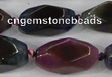 CAA614 15.5 inches 15*30mm faceted nuggets dragon veins agate beads