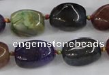 CAA616 15.5 inches 12*20mm nuggets dragon veins agate beads