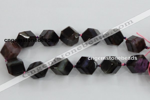 CAA620 15.5 inches 20*20mm faceted cube dragon veins agate beads