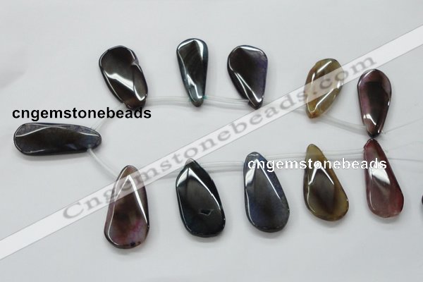 CAA625 top-drilled 25*50mm freeform dragon veins agate beads