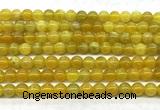 CAA6277 15 inches 6mm round yellow fire agate beads
