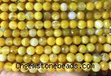CAA6310 15 inches 6mm faceted round yellow banded agate beads