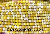 CAA6360 15 inches 4mm round yellow banded agate beads wholesale