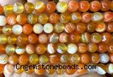 CAA6367 15 inches 8mm round orange banded agate beads wholesale