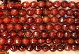 CAA6447 15 inches 8mm faceted round red agate gemstone beads