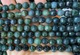 CAA6461 15 inches 8mm faceted round moss agate beads wholesale