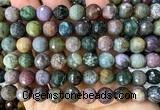 CAA6469 15 inches 10mm faceted round Indian agate beads wholesale