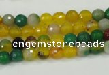 CAA708 15.5 inches 6mm faceted round fire crackle agate beads