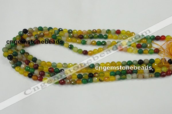 CAA708 15.5 inches 6mm faceted round fire crackle agate beads