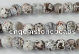 CAA711 15.5 inches 8mm faceted round fire crackle agate beads