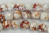 CAA714 15.5 inches 10mm faceted round fire crackle agate beads